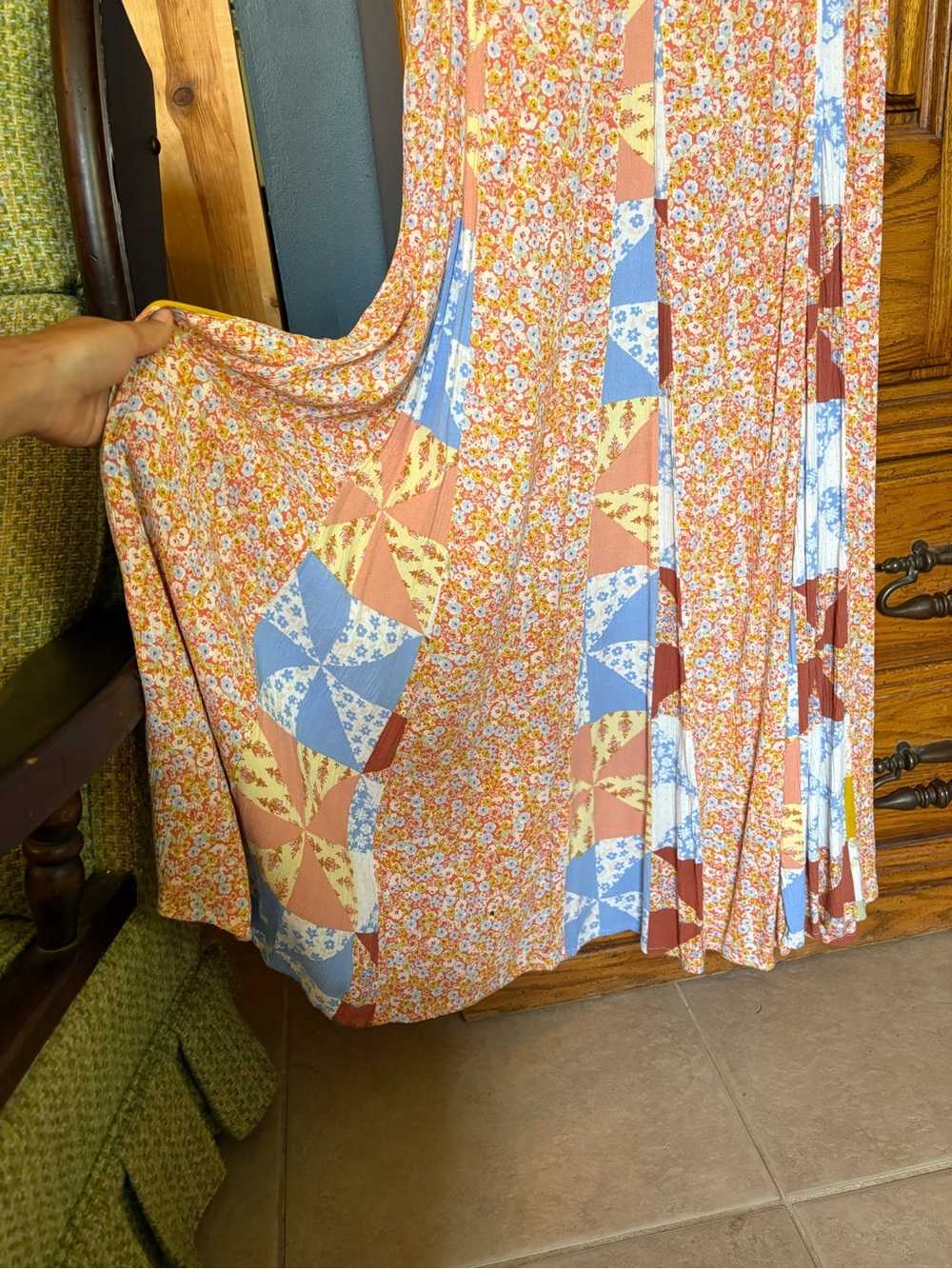 Billabong Floral and patchwork Print Maxi Slip Dress - Picture 2 of 6